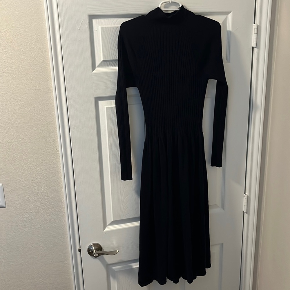 Ribbed A-Line Sweater Dress